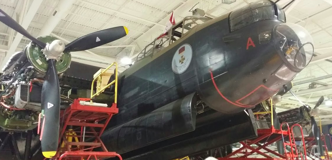 Avro Lancaster under repairs in the Canadian Warplane Heritage Museum | karim kanji